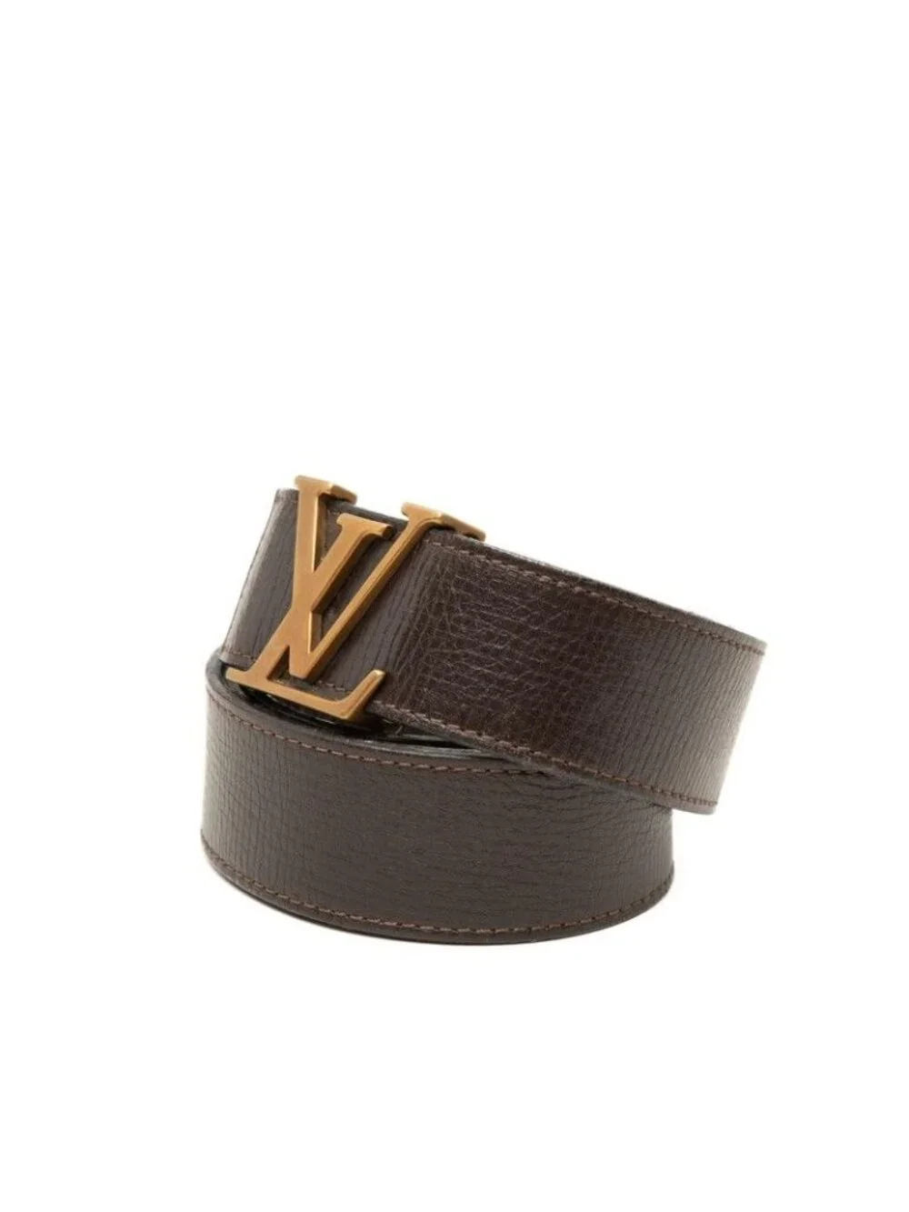Louis Vuitton Utah Ceinture LV Initial Belt 85/34 Brown Leather